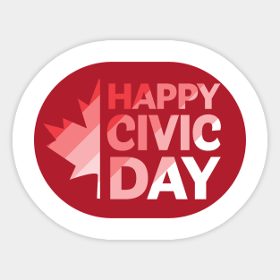 Happy Civic Day design with maple leaf Sticker